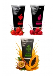 Набор из 3 съедобных лубрикантов JUJU (клубника, малина, тропические фрукты) - JuJu - купить с доставкой в Ельце