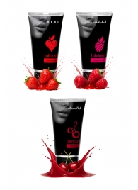 Набор из 3 съедобных лубрикантов JUJU (клубника, малина, вишня) - JuJu - купить с доставкой в Ельце