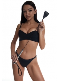 Стек с широким черным кожаным наконечником и металлической ручкой - 67 см. - Crazy Handmade - купить с доставкой в Ельце