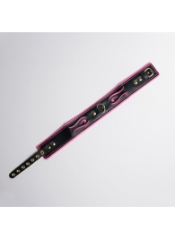 Черно-розовый ошейник с золотистой фурнитурой - Crazy Handmade - купить с доставкой в Ельце