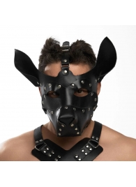 Черная кожаная маска «Собака» - Crazy Handmade - купить с доставкой в Ельце