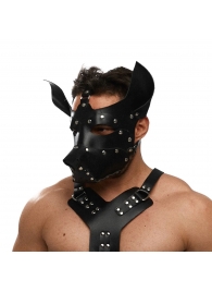 Черная кожаная маска «Собака» - Crazy Handmade - купить с доставкой в Ельце
