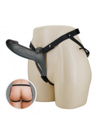 Черный полый мужской страпон London - 16,8 см. - Baile - купить с доставкой в Ельце