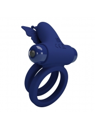 Синее эрекционное кольцо с вибростимуляцией клитора - Baile - в Ельце купить с доставкой
