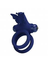 Синее эрекционное кольцо с вибростимуляцией клитора - Baile - в Ельце купить с доставкой