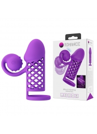 Фиолетовая вибронасадка с клиторальным отростком Harden - Baile - в Ельце купить с доставкой
