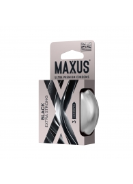 Черные утолщенные презервативы MAXUS Extra Strong с железным кейсом - 3 шт. - Maxus - купить с доставкой в Ельце