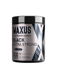 Черные утолщенные презервативы MAXUS Extra Strong с железным кейсом - 15 шт. - Maxus - купить с доставкой в Ельце