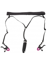 Женские вибростринги с зажимами для половых губ Spreader String with Vibrator - Orion - купить с доставкой в Ельце