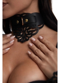 Фигурный чокер с узорами и золотистой фурнитурой - Crazy Handmade - купить с доставкой в Ельце