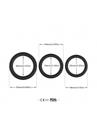 Набор из 3 черных эрекционных колец Stay Hard - Boys of Toys - в Ельце купить с доставкой