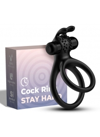Черное эрекционное виброкольцо с подхватом мошонки Stay Hard - Boys of Toys - в Ельце купить с доставкой