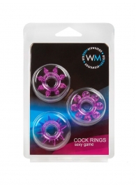 Набор из 3 лиловых эрекционных колец различной формы - Erowoman-Eroman - в Ельце купить с доставкой