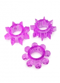 Набор из 3 лиловых эрекционных колец различной формы - Erowoman-Eroman - в Ельце купить с доставкой