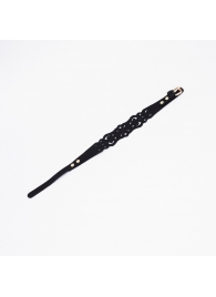 Черный ажурный чокер с золотистой фурнитурой - Crazy Handmade - купить с доставкой в Ельце