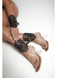 Черный фигурные оковы с золотистой фурнитурой - Crazy Handmade - купить с доставкой в Ельце