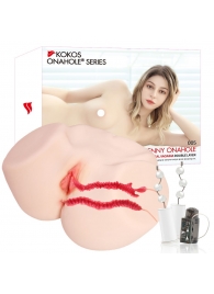 Мастурбатор-полуторс с двойным слоем материала и вибрацией Jenny Onahole Real Vagina - KOKOS - в Ельце купить с доставкой
