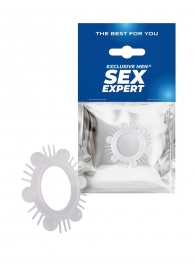 Эластичное эрекционное кольцо с шипиками и шариками - Sex Expert - в Ельце купить с доставкой
