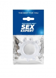 Прозрачное эрекционное кольцо со стимулирующими шариками - Sex Expert - в Ельце купить с доставкой