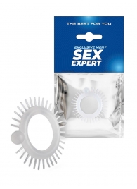 Эластичное эрекционное кольцо с шипиками и шариком - Sex Expert - в Ельце купить с доставкой
