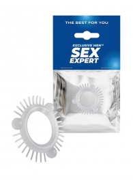 Эластичное эрекционное кольцо с 3 шариками и шипами - Sex Expert - в Ельце купить с доставкой
