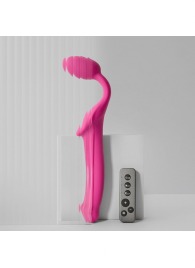 Ярко-розовый безремневой страпон Strap-on-me Vibrating Bendable Strap-On size XL - Strap-on-me - купить с доставкой в Ельце