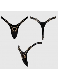 Черный пояс для фиксации насадок Strap-On-Me Leatherette Harness Fabulous - Strap-on-me - купить с доставкой в Ельце