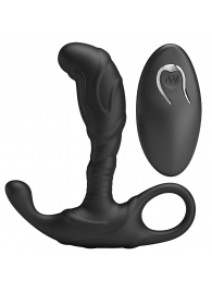 Черный изогнутый массажёр простаты с вибрацией и пультом ДУ - Baile - в Ельце купить с доставкой