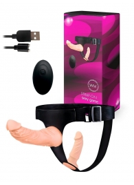 Женский страпон с 2 насадками, вибрацией и пультом ДУ - Erowoman-Eroman - купить с доставкой в Ельце
