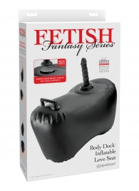 Черное надувное кресло с платформой для фиксации дилдо Body Dock Inflatable Love Seat - Pipedream - купить с доставкой в Ельце