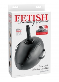 Черный надувной мяч с платформой для фиксации дилдо Body Dock Inflatable Love Ball - Pipedream - купить с доставкой в Ельце