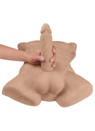 Карамельный мужской торс с фаллоимитатором SILEXD Apollo L 7 - Adrien Lastic