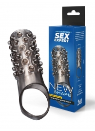 Дымчатая насадка на пенис с выпуклостями - 12 см. - Sex Expert - в Ельце купить с доставкой