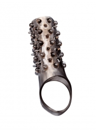 Дымчатая насадка на пенис с шипами и выпуклостями - 12,5 см. - Sex Expert - в Ельце купить с доставкой