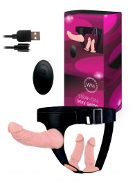 Женский страпон с 3 насадками и вибрацией - Erowoman-Eroman - купить с доставкой в Ельце