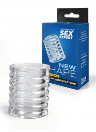 Прозрачная сквозная насадка на пенис с ребрышками - Sex Expert - в Ельце купить с доставкой