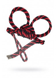 Черно-красные наручники-оковы ’’Узел-омега’’ из хлопковой веревки - Pecado - купить с доставкой в Ельце