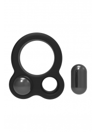 Черное эрекционное кольцо с утяжелителями Cockring Dual Weight - Dream Toys - в Ельце купить с доставкой