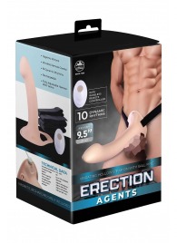 Телесный полый страпон с вибрацией Erection Agents - 24,1 см. - NMC - купить с доставкой в Ельце