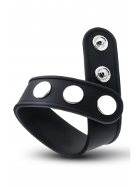 Черное эрекционное кольцо на кнопках - Blush Novelties - в Ельце купить с доставкой