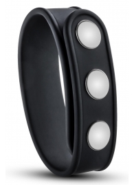 Черное эрекционное кольцо на кнопках - Blush Novelties - в Ельце купить с доставкой