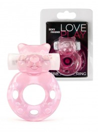 Розовое эрекционное виброкольцо в форме мишки - 1137 - в Ельце купить с доставкой
