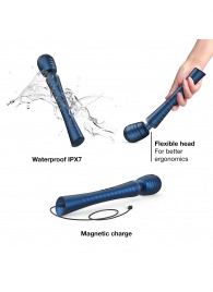 Синий вибромассажёр с насадками Man.wand Edgy - Manwan - в Ельце купить с доставкой