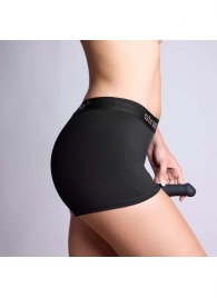 Черные трусики-боксеры для фиксации насадок Strap-on-me Harness Lingerie Allure - size XS - Strap-on-me - купить с доставкой в Ельце