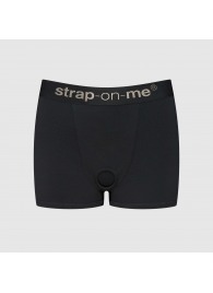 Черные трусики-боксеры для фиксации насадок Strap-on-me Harness Lingerie Allure - size M - Strap-on-me - купить с доставкой в Ельце