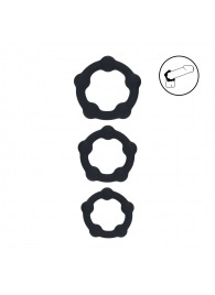 Набор из 3 эрекционных колец Beaded Silicone Cockring Set - Shots Media BV - в Ельце купить с доставкой