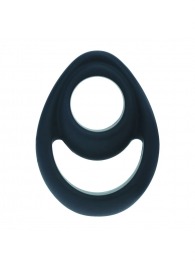 Черное эрекционное кольцо Double Ergo Silicone Cockring - Shots Media BV - в Ельце купить с доставкой