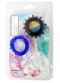 Набор из 3 эрекционных колец разного цвета и рельефа - Boys of Toys - в Ельце купить с доставкой