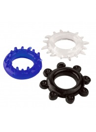 Набор из 3 эрекционных колец разного цвета и рельефа - Boys of Toys - в Ельце купить с доставкой