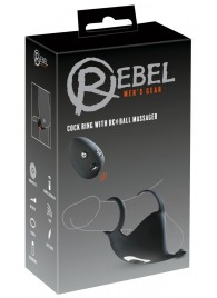 Черная вибронасадка для эрекции и стимуляции мошонки Cock ring with RC ball massager - Orion - в Ельце купить с доставкой